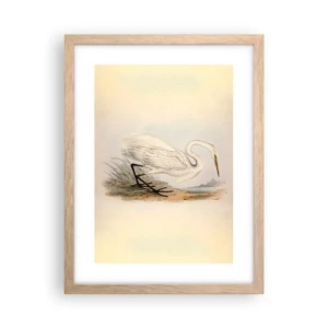 Een poster in een licht eiken lijst - Dame op de biezen - 30x40 cm