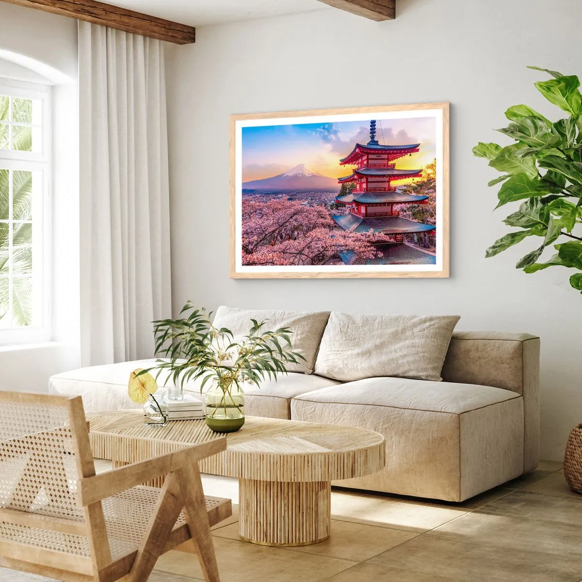 Een poster in een licht eiken lijst - De essentie van de Japanse geest - 70x50 cm