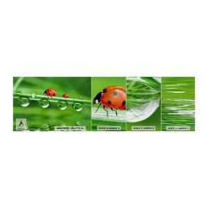 Fotobehang Monster Premium Canvas - De hele zomer onderweg - Lieveheersbeestje, Een druppel water, Natuur - 100x30 cm