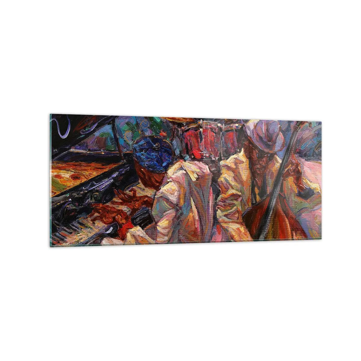 Schilderen op glas - In hetzelfde ritme - 120x50 cm