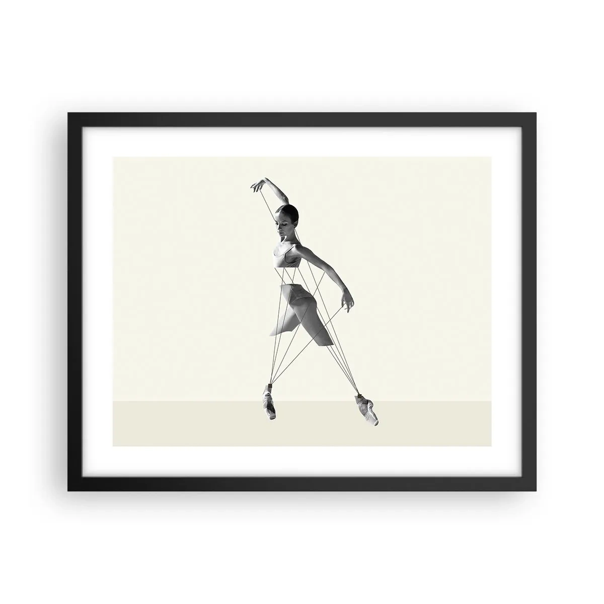 Poster in een zwarte lijst - In het theater van de wereld - 50x40 cm