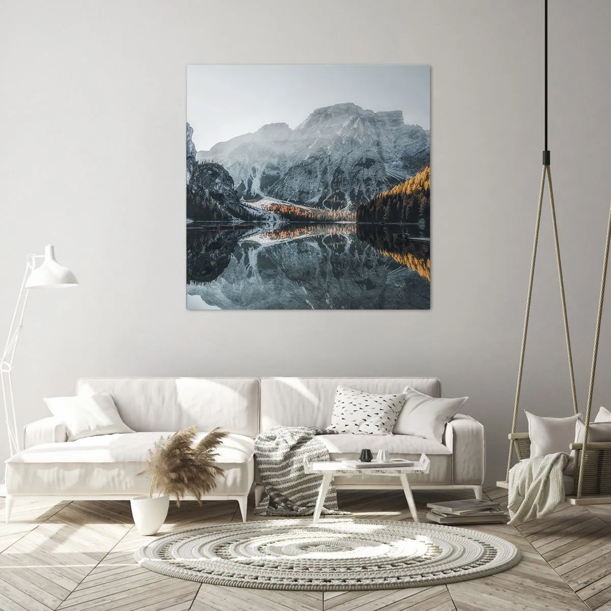 Schilderen op canvas - Spiegel landschap - 60x60 cm