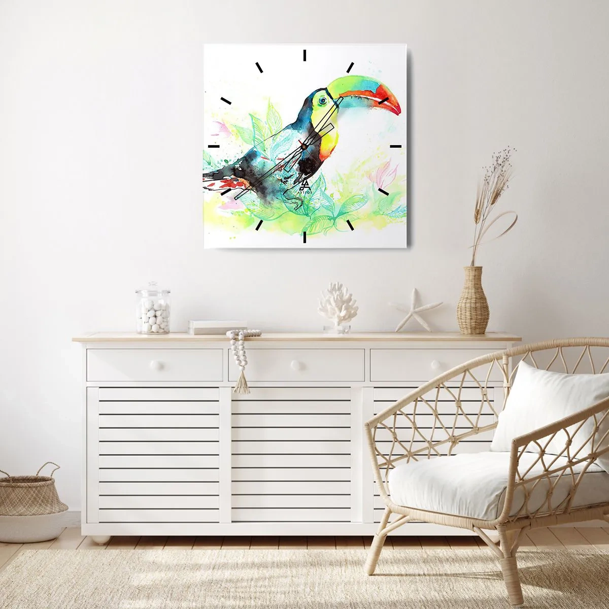 Wandklok - Klok - Zo kleurrijk als Zuid-Amerika - 40x40 cm