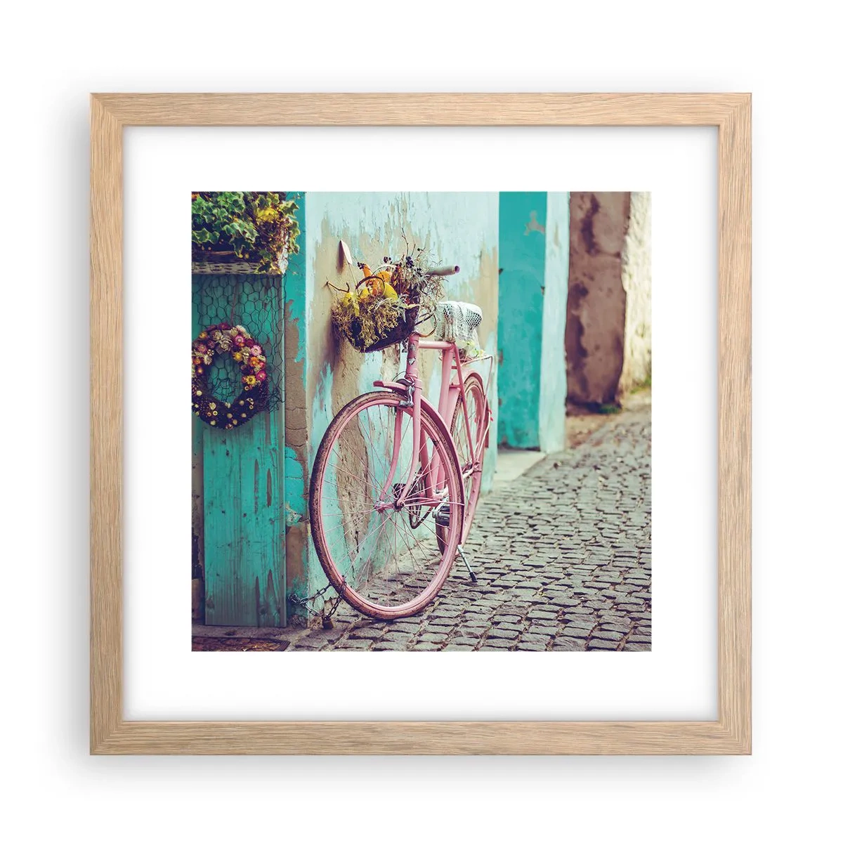 Een poster in een licht eiken lijst - Ben zo terug - 30x30 cm