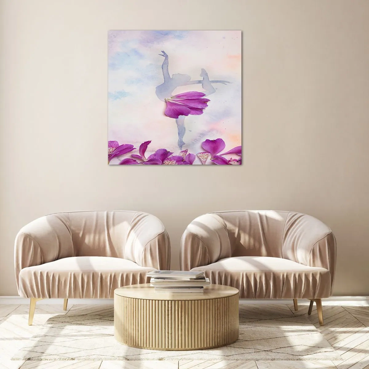 Schilderen op glas - Delicaat als een bloem - 40x40 cm