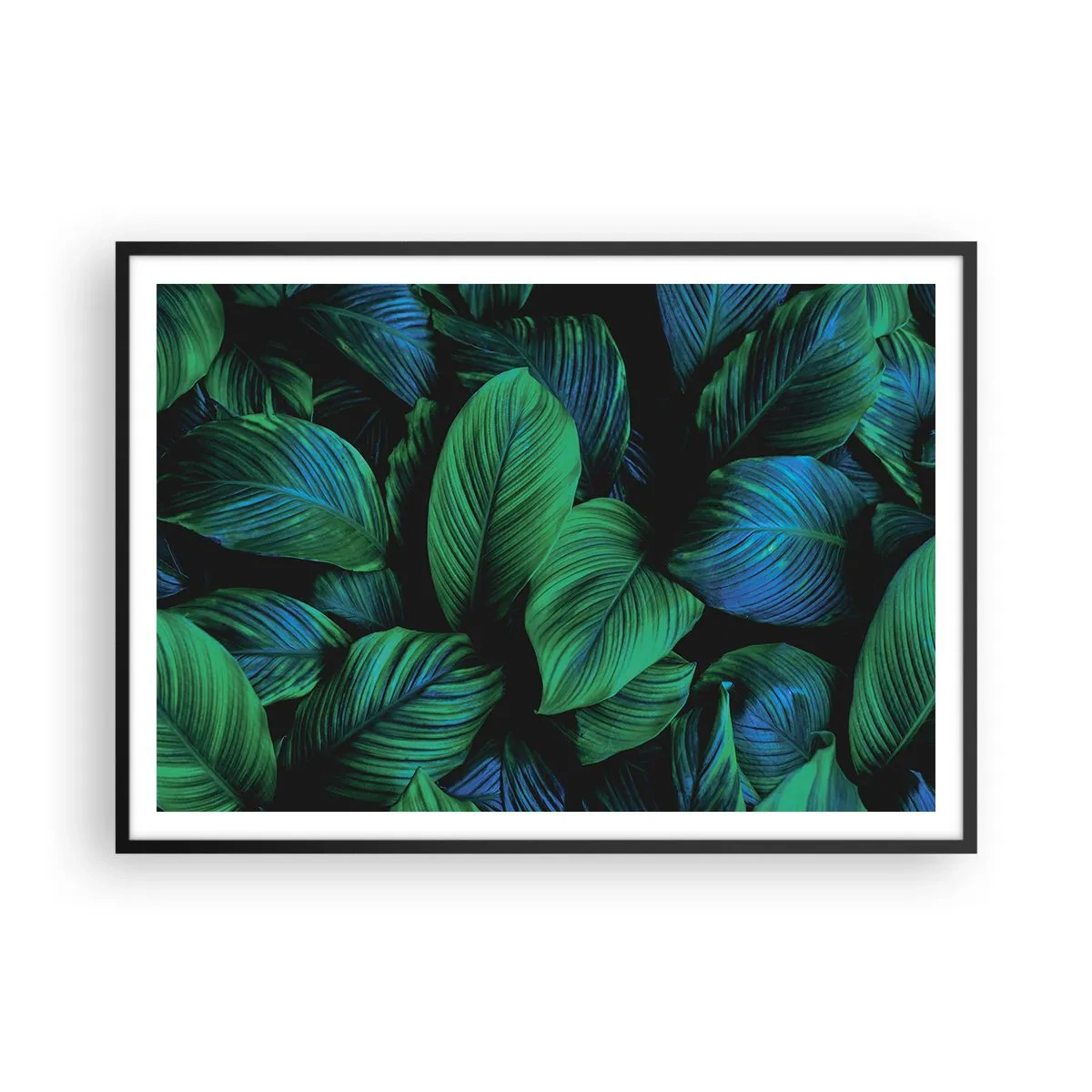 Poster in een zwarte lijst - In de groene menigte - 100x70 cm