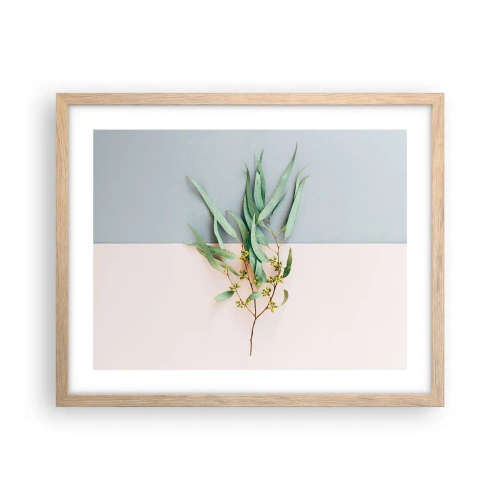 Een poster in een licht eiken lijst - Subtiliteit in pastelkleuren - 50x40 cm