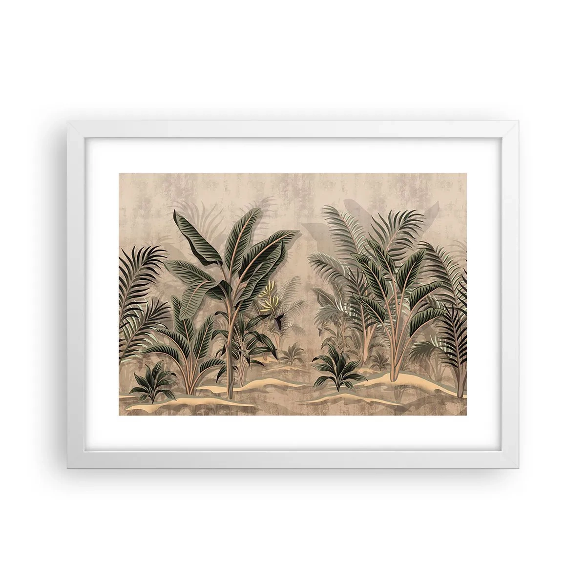 Poster in een witte lijst - Een gravure in koloniale stijl - 40x30 cm
