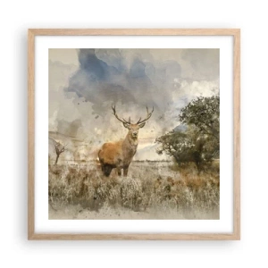 Een poster in een licht eiken lijst - Waardigheid - kracht - waardigheid - 50x50 cm