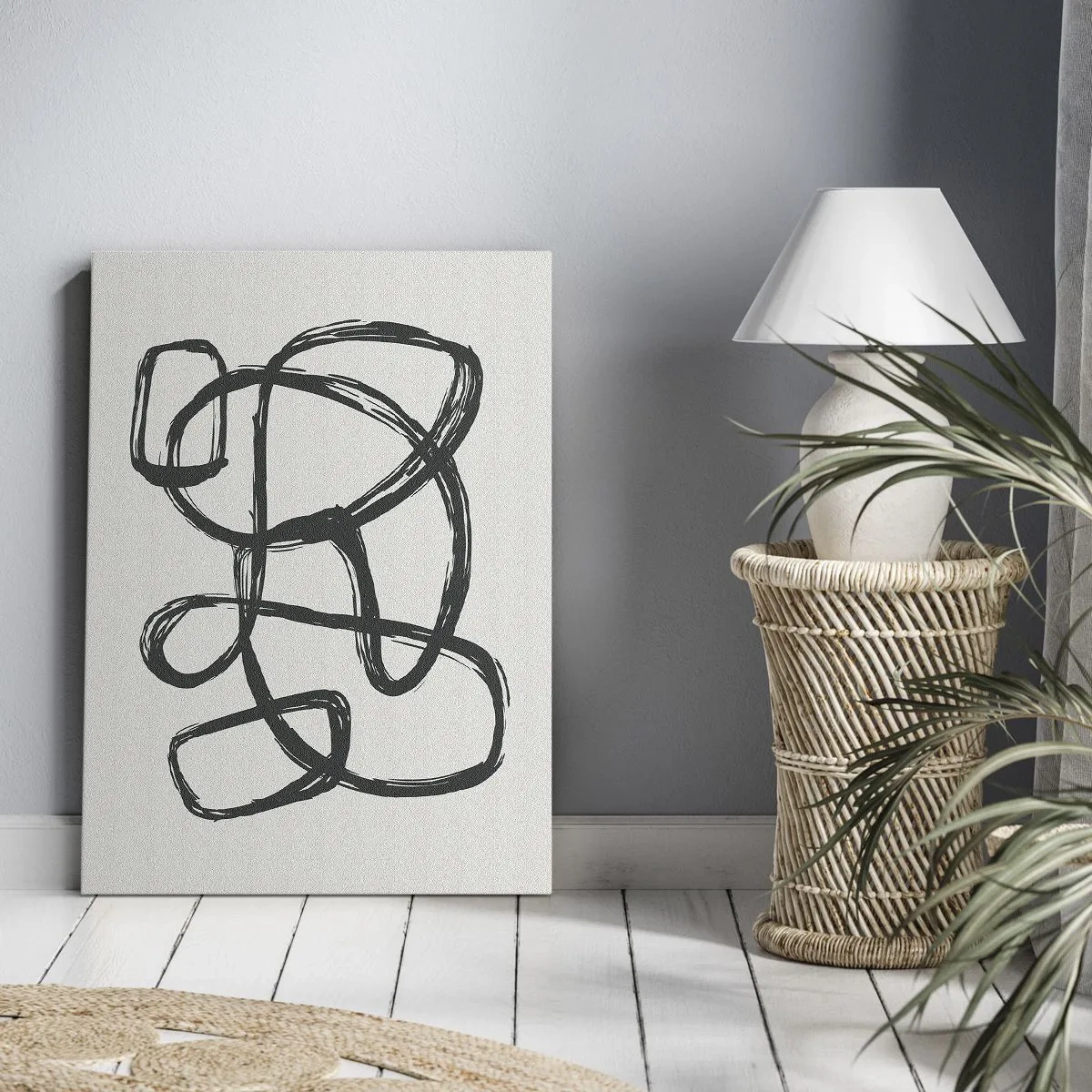 Schilderen op canvas - Lusvormige abstractie - 50x70 cm