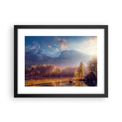 Poster in een zwarte lijst - In bergen en dalen - 40x30 cm