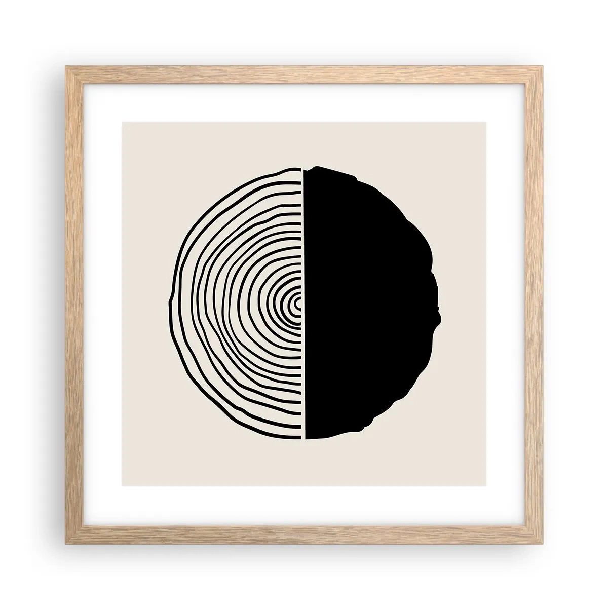 Een poster in een licht eiken lijst - Half om half - 40x40 cm