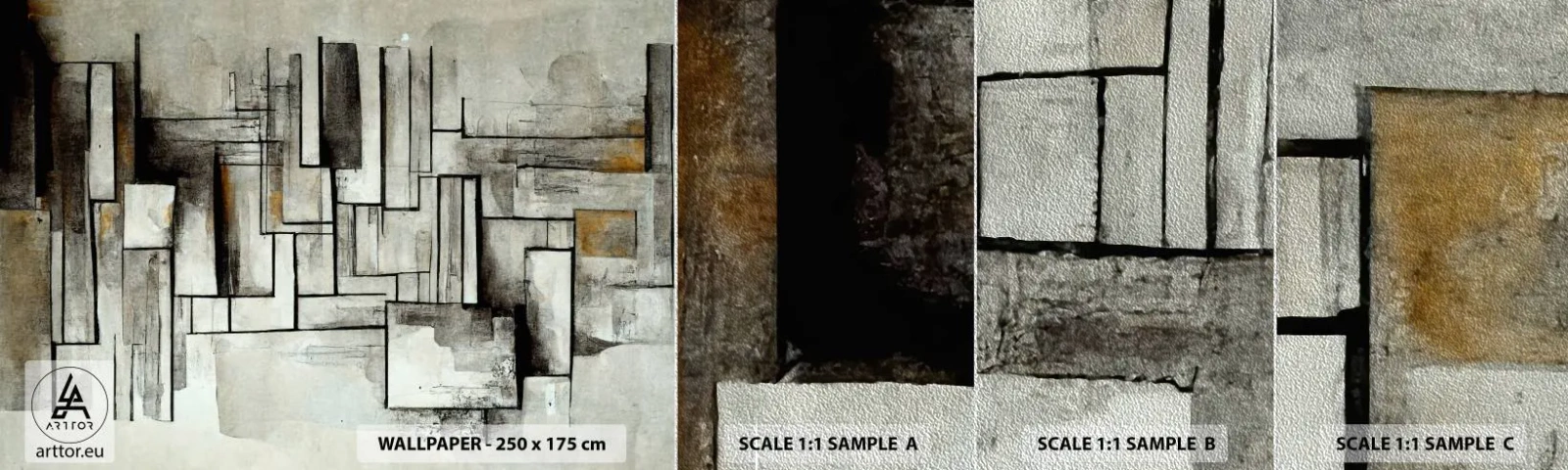 Fotobehang Monster Premium Sand - De kracht van eenvoud - Deel, Op leeftijd, Streepjes - 100x30 cm