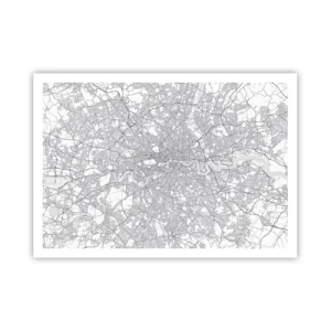 Poster - Kaart van het doolhof van Londen - 100x70 cm