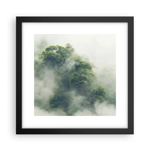 Poster in een zwarte lijst - In mist gehuld - 30x30 cm