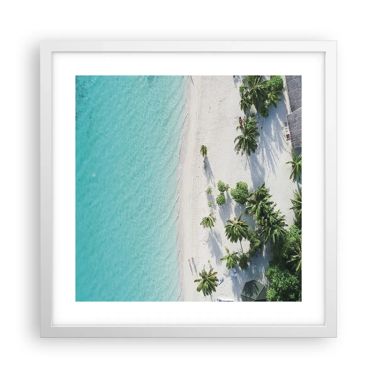 Poster in een witte lijst - Een vakantie in het paradijs - 40x40 cm