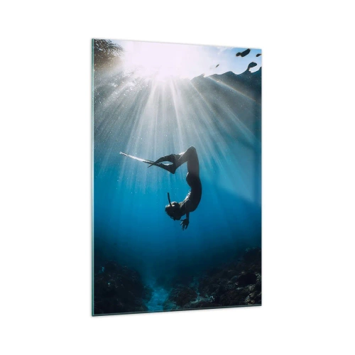 Schilderen op glas - onderwaterdans - 70x100 cm