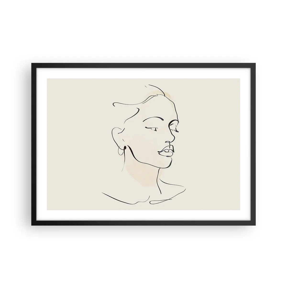 Poster in een zwarte lijst - Een bepaalde lijn - 70x50 cm