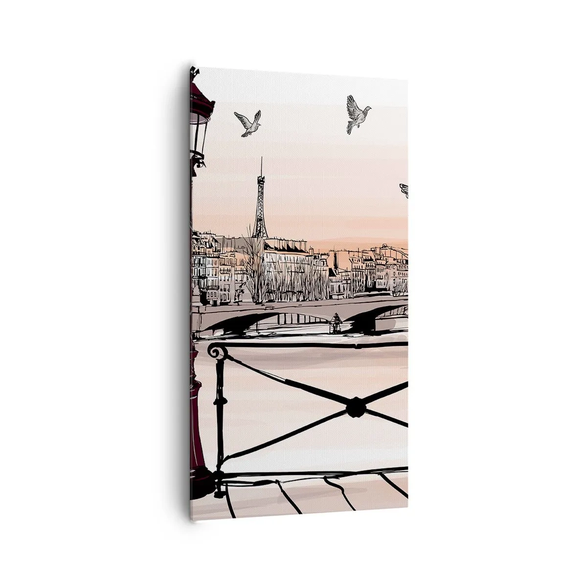 Schilderen op canvas - Over de daken van Parijs - 65x120 cm