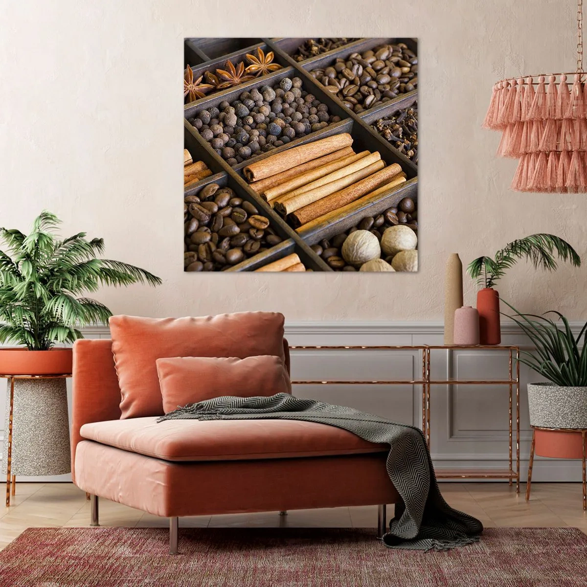 Schilderen op canvas - Een schatkist aan aroma's - 60x60 cm