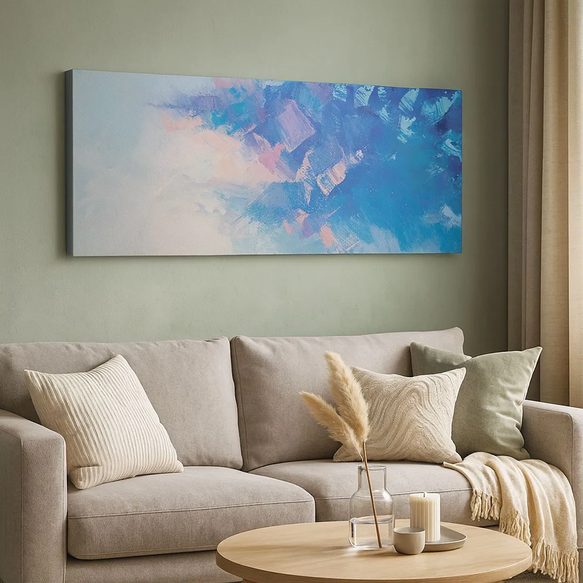 Schilderen op canvas - Winter abstractie - 100x40 cm