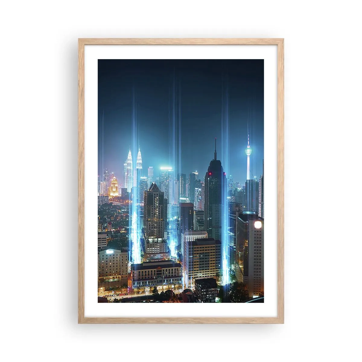 Een poster in een licht eiken lijst - Op z'n Berlijns naar de hemel - 50x70 cm