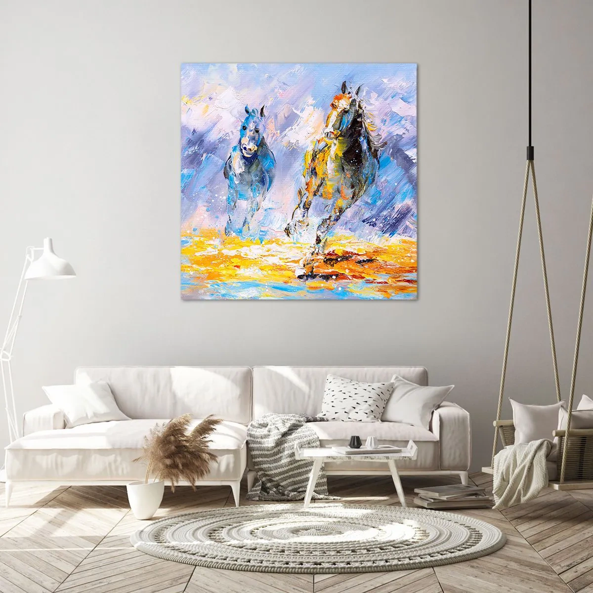 Schilderen op canvas - Galopperen door de schittering - 50x50 cm