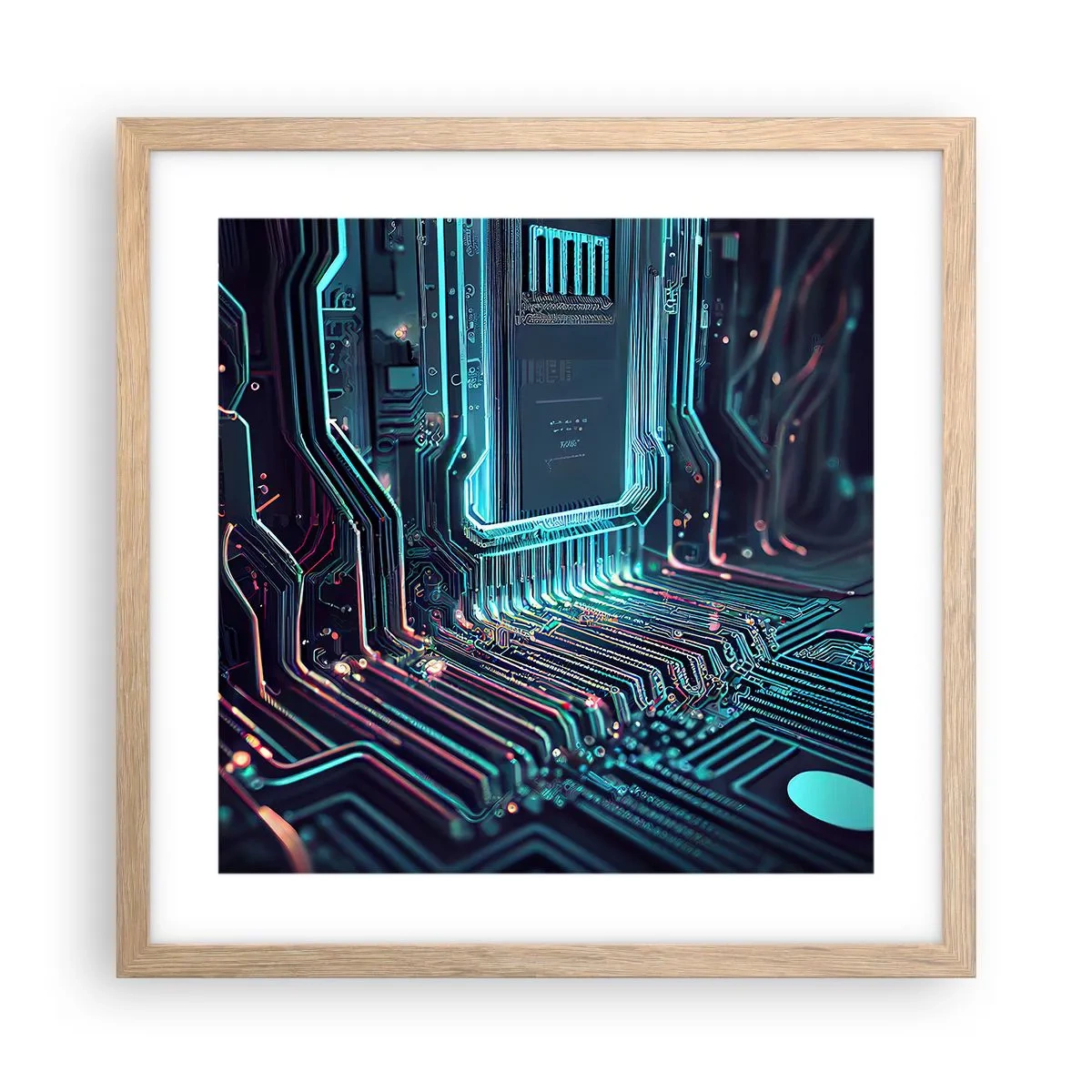 Een poster in een licht eiken lijst - Ik ben aan het denken… - 40x40 cm
