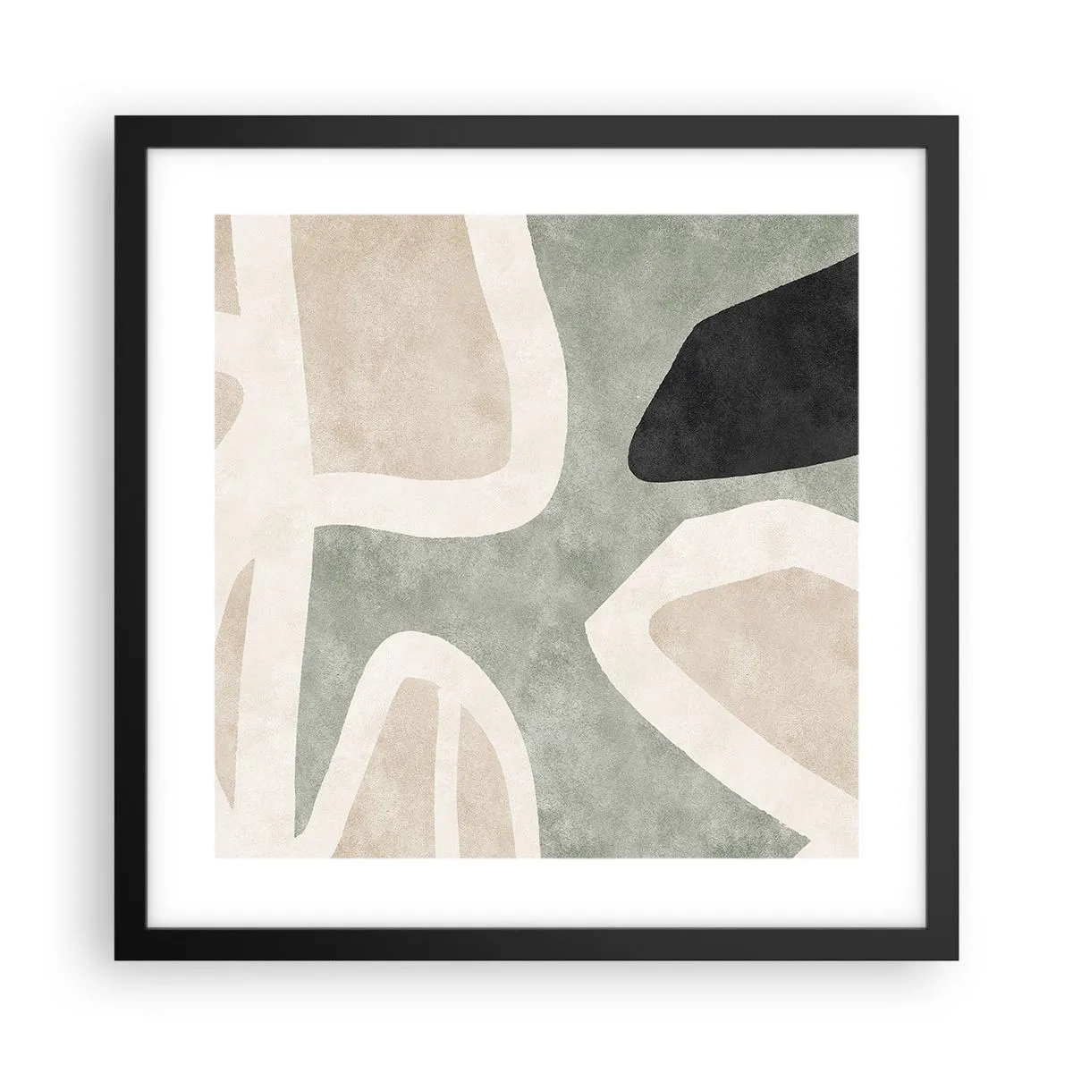 Poster in een zwarte lijst - Compositie met een zwart motief - 40x40 cm