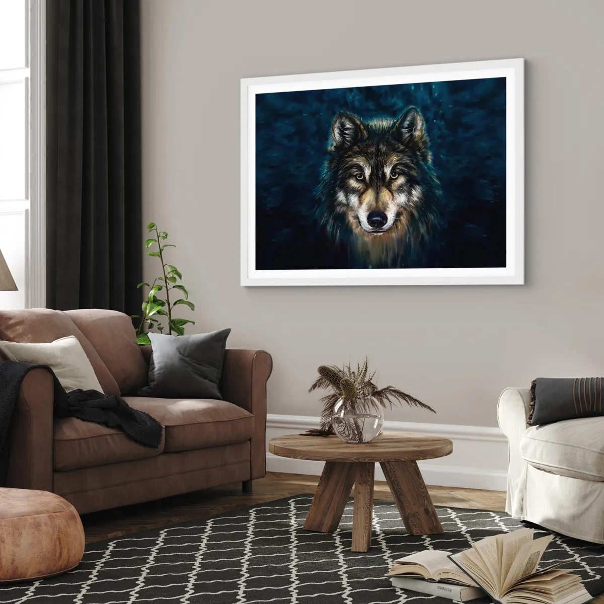 Poster in een witte lijst - Alfa? en omega - 100x70 cm