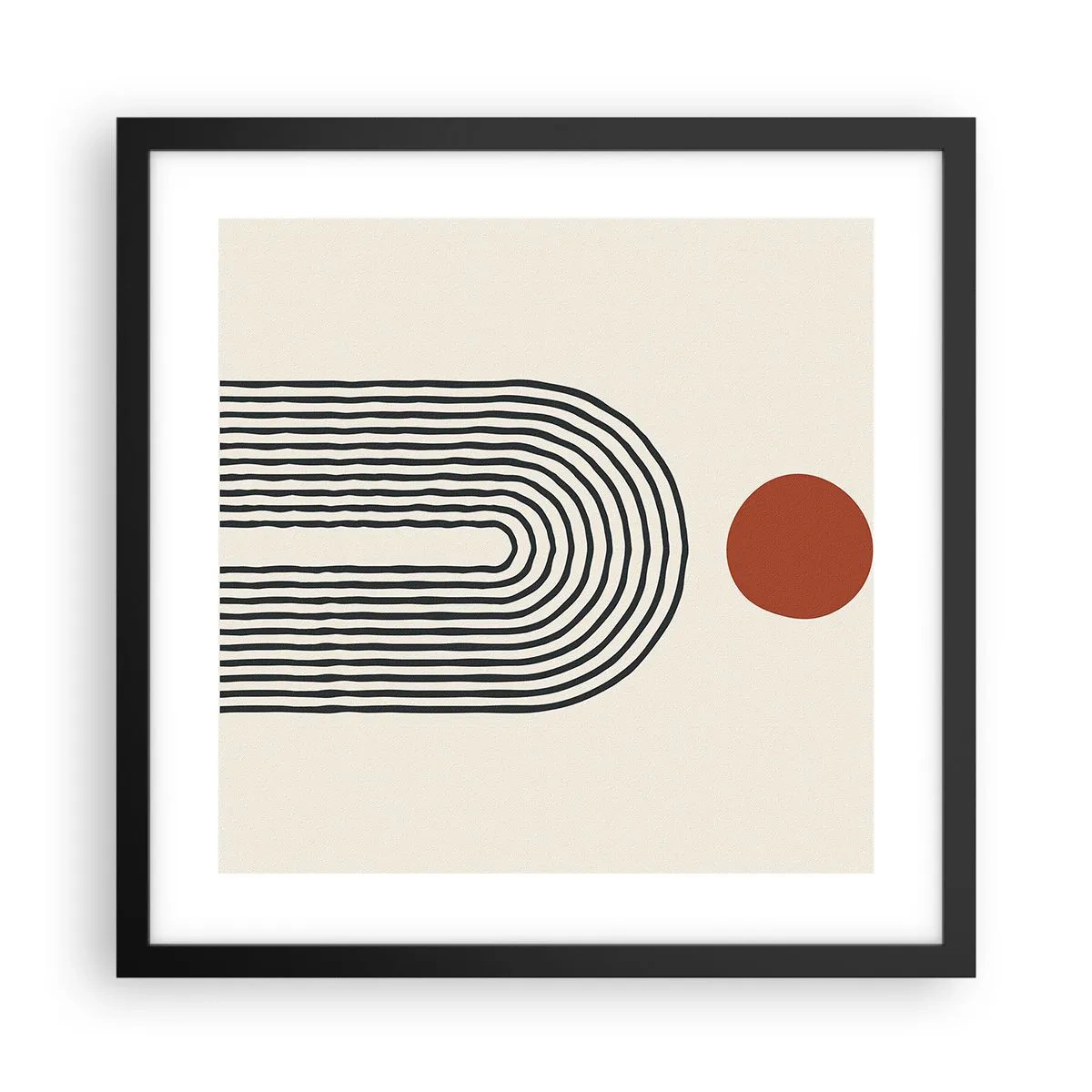 Poster in een zwarte lijst - Magnetisme van vormen en kleuren - 40x40 cm