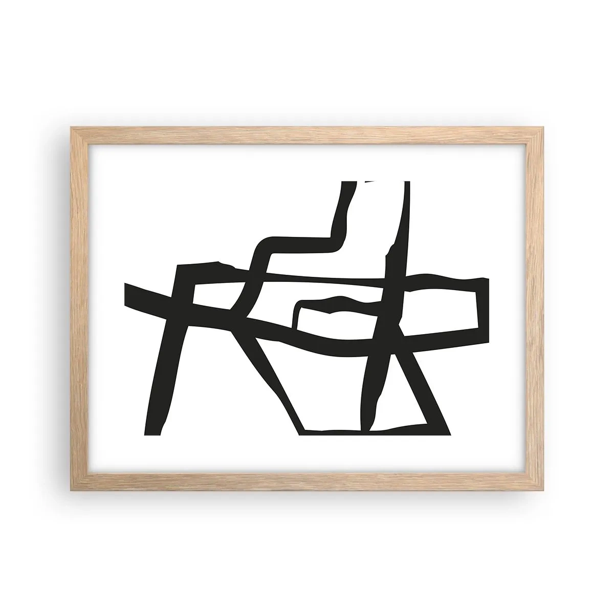 Een poster in een licht eiken lijst - Zwart-wit ontwerp - 40x30 cm