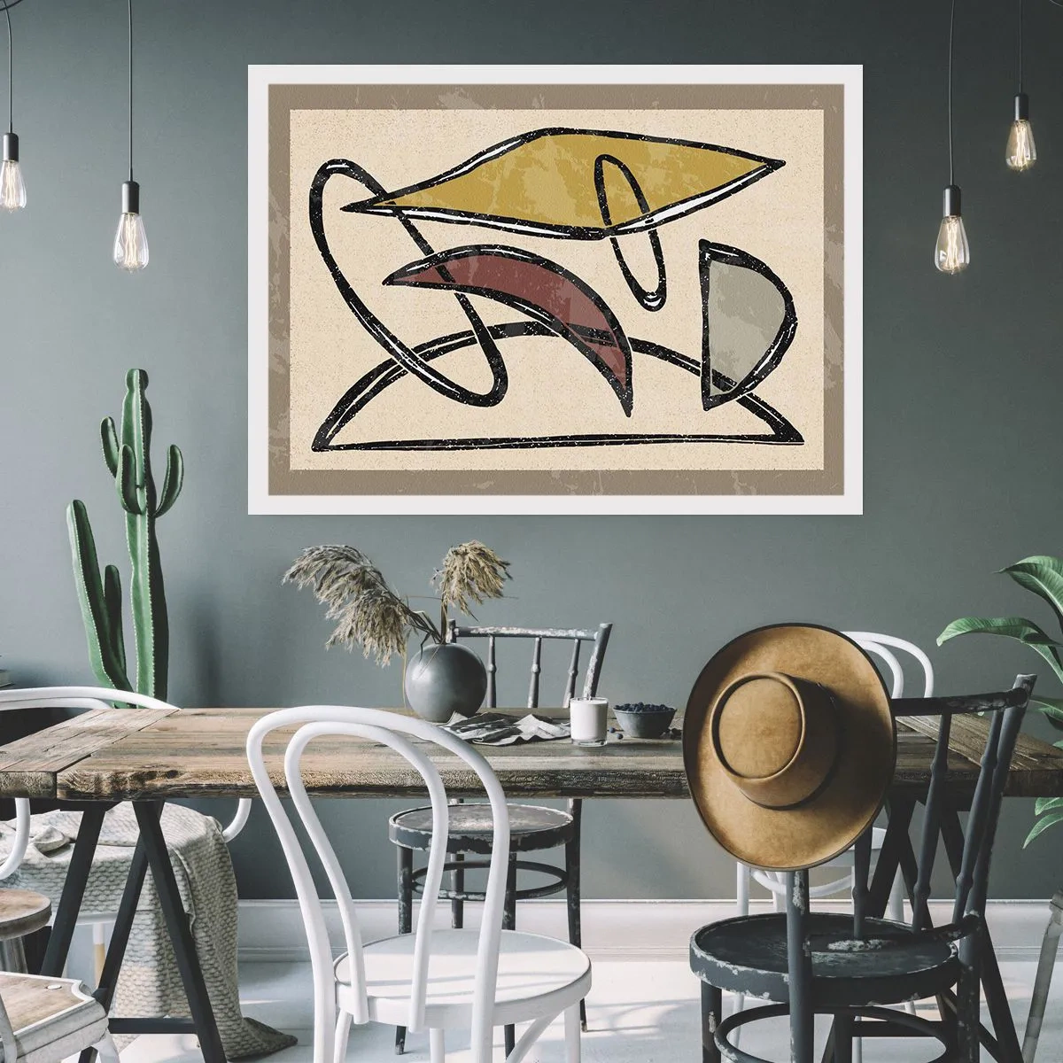 Poster - Verticale en horizontale lijnen - 100x70 cm