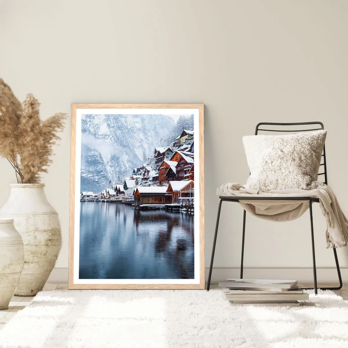 Een poster in een licht eiken lijst - In winterdecoratie - 30x40 cm