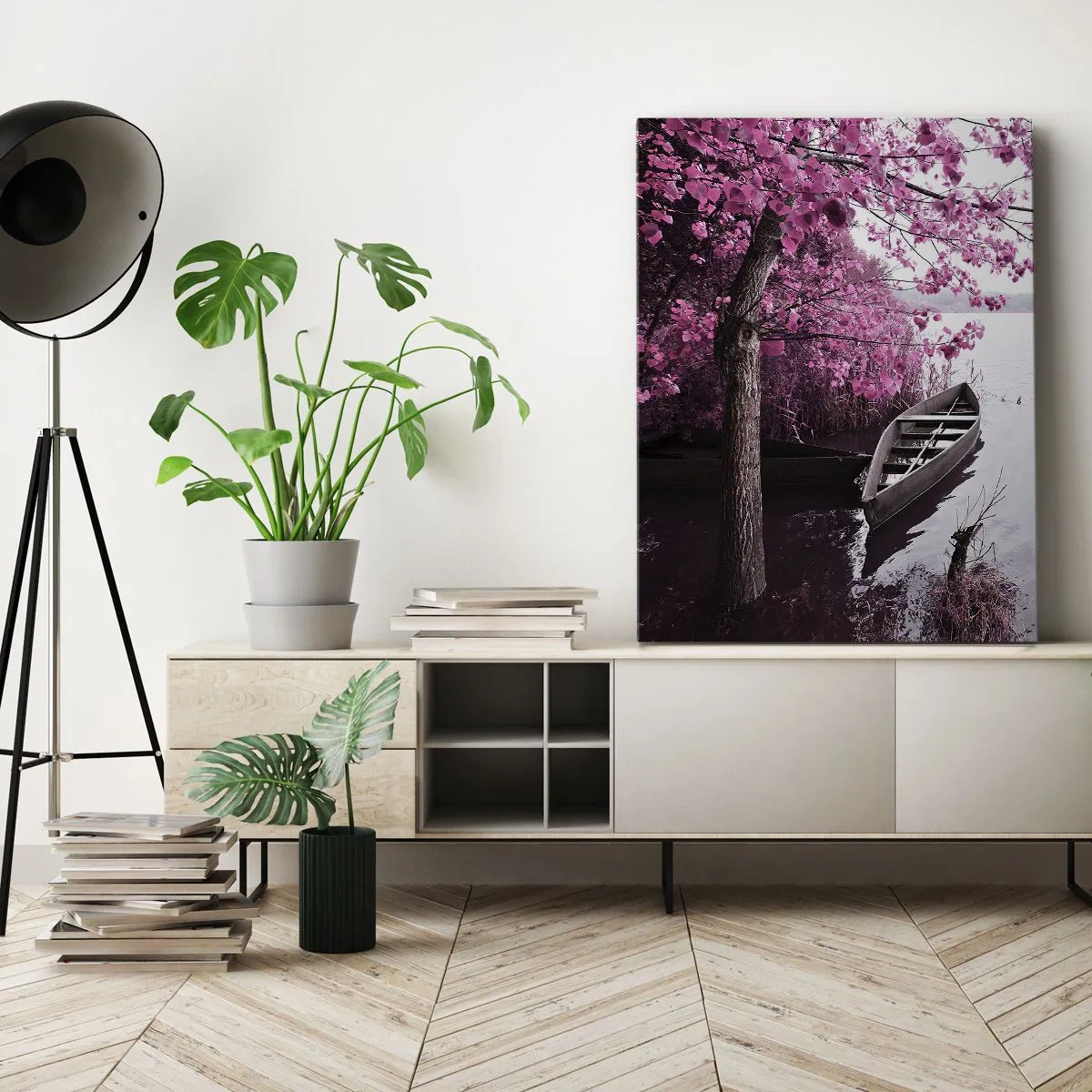 Schilderen op canvas - In roze stilte - 70x100 cm