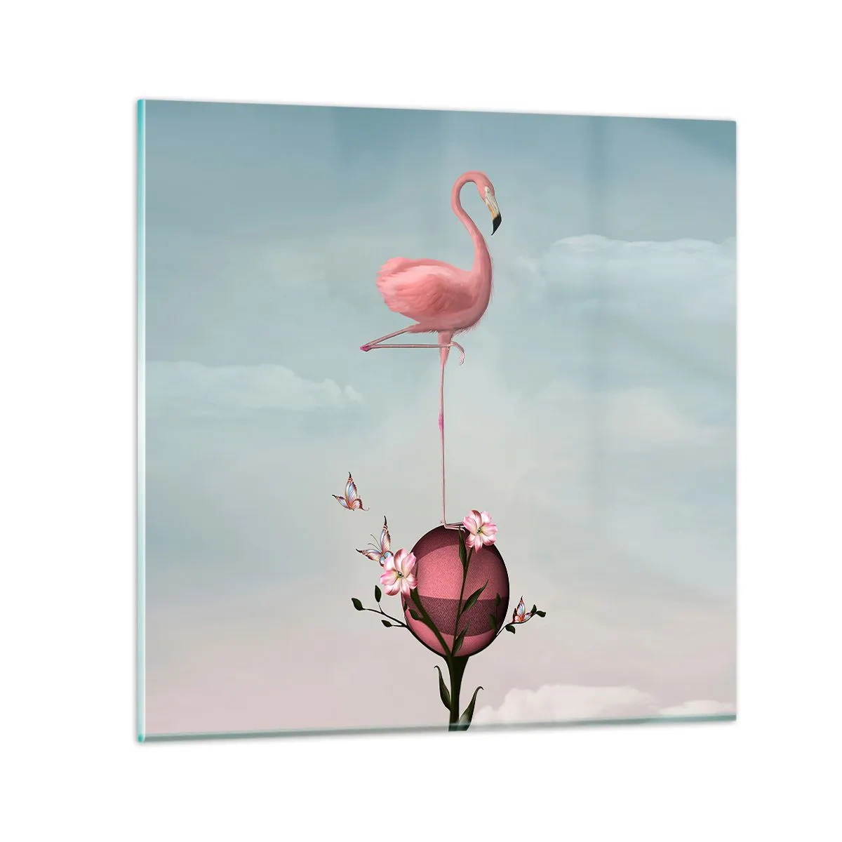 Schilderen op glas - Basketbal allegorie - 40x40 cm