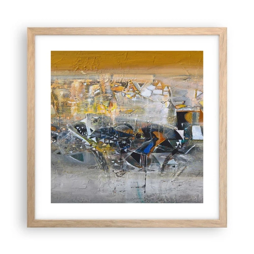 Een poster in een licht eiken lijst - Alles komt goed - 40x40 cm