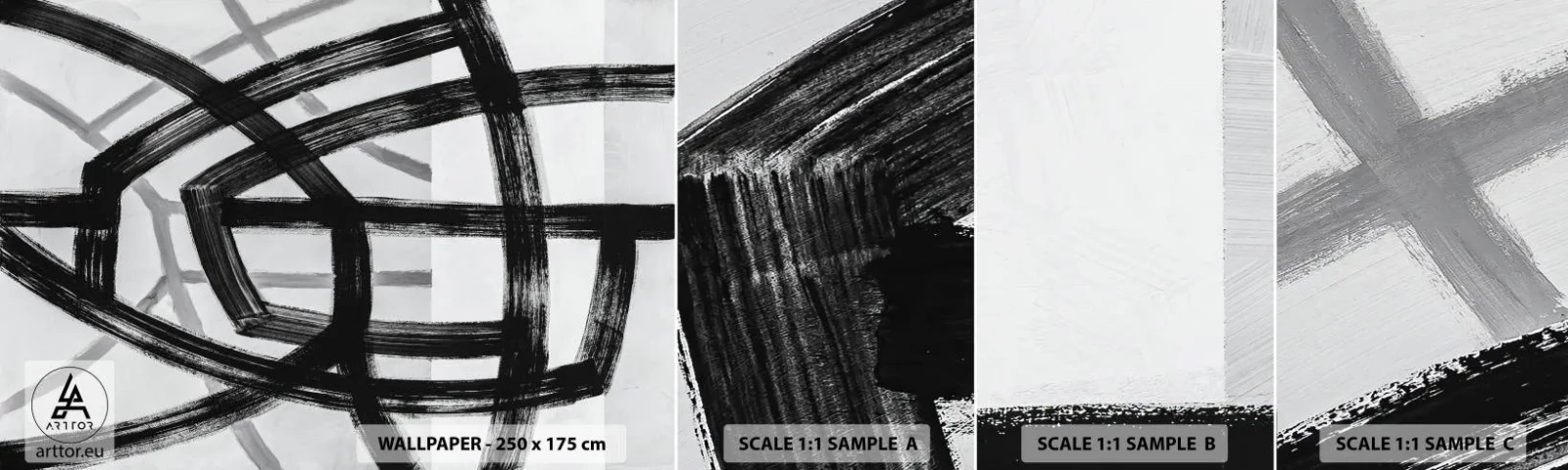 Fotobehang Staaltje Standard Eco - Diepte opbouwen - Streepjes, Deel, Modern - 100x30 cm