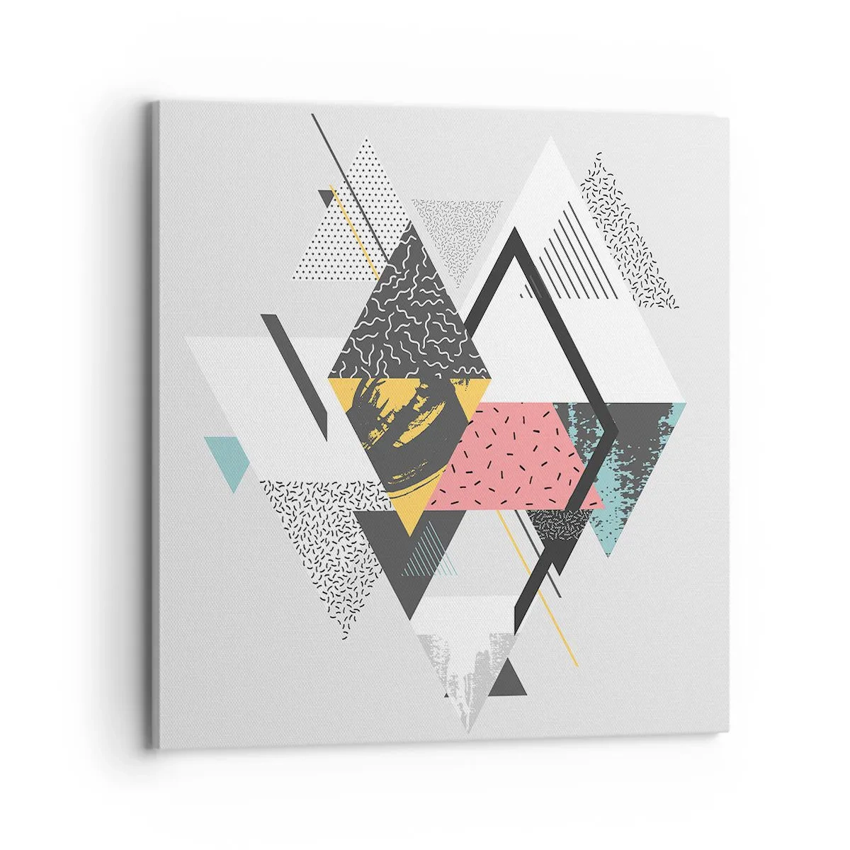 Schilderen op canvas - Variatie op driehoek en ruit - 70x70 cm