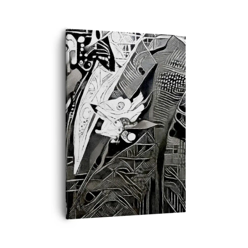 Schilderen op canvas - Alleen een ogenschijnlijk grijze man - 50x70 cm