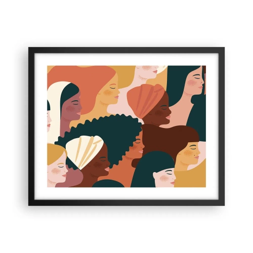 Poster in een zwarte lijst - Alleen vrouwelijkheid - 50x40 cm