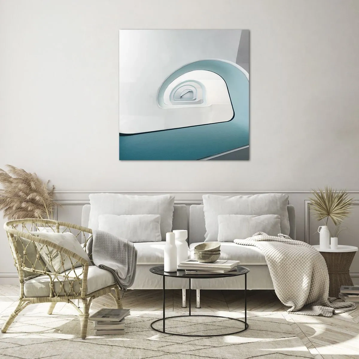 Schilderen op glas - Naar de bodem van de blauwe - 40x40 cm