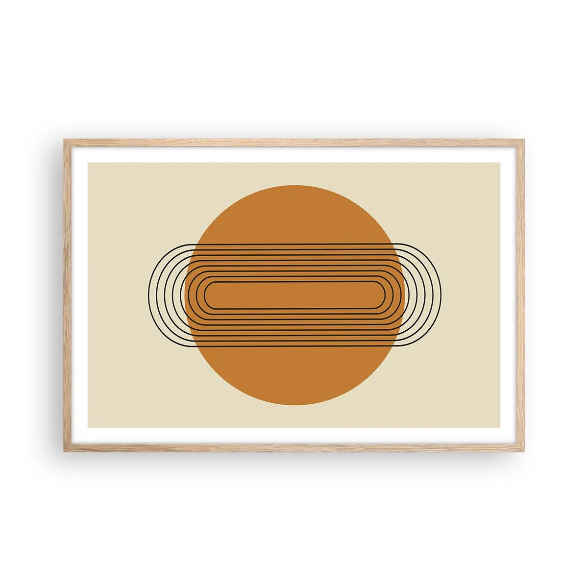 Een poster in een licht eiken lijst - Perfect plan - 91x61 cm