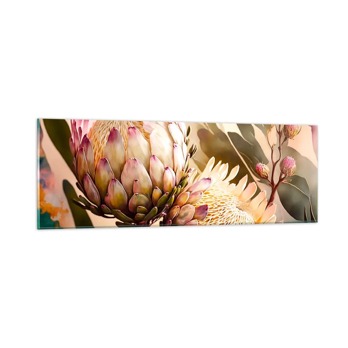 Schilderen op glas - Teeder omarmd - 90x30 cm