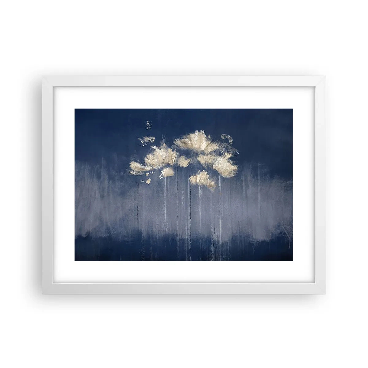 Poster in een witte lijst - Als bloemblaadjes in de wind - 40x30 cm