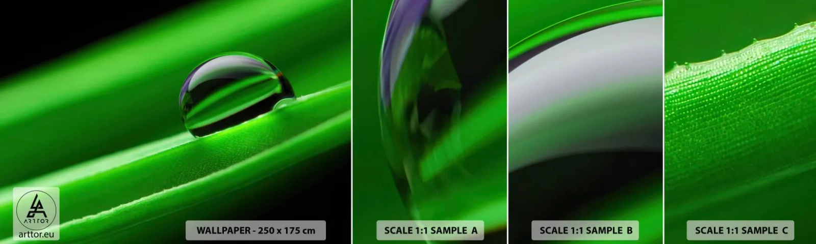 Fotobehang Monster Zelfklevend Deluxe Sticker - Leven van dichtbij - Abstractie, Grafisch, Een druppel water - 100x30 cm