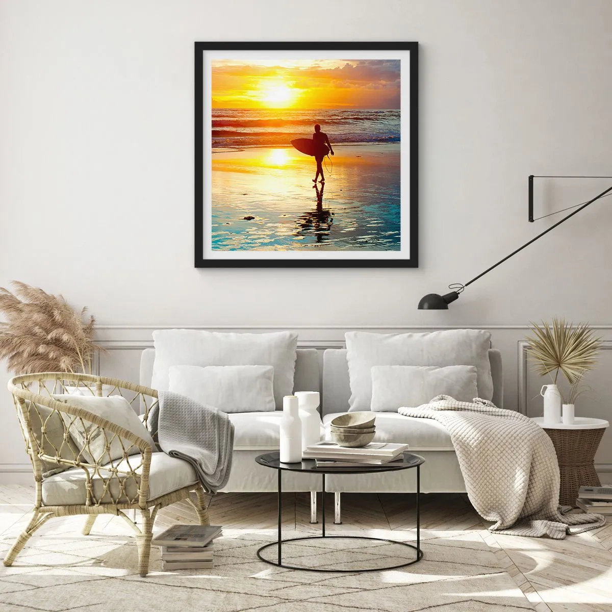 Poster in een zwarte lijst - De terugkeer van de krijger - 30x30 cm