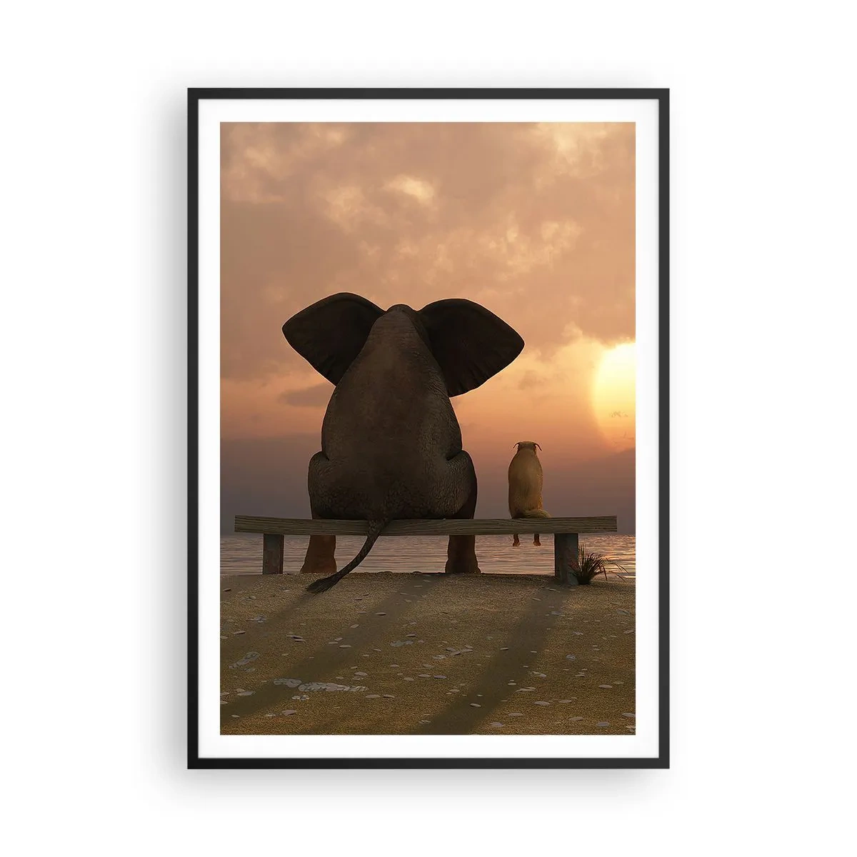 Poster in een zwarte lijst - Het is goed om samen stil te zijn - 70x100 cm