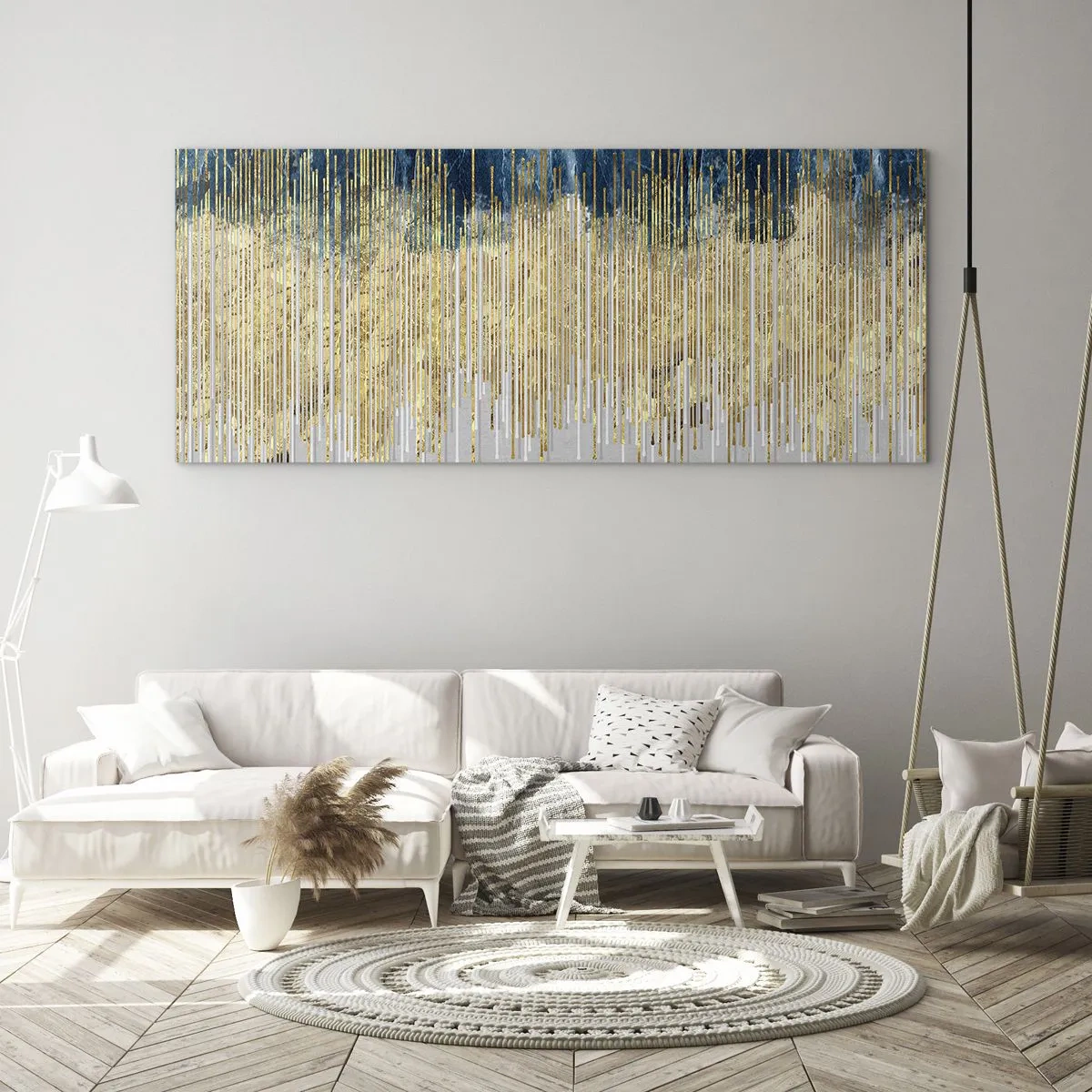 Schilderen op glas - Vergulde grens - 100x40 cm