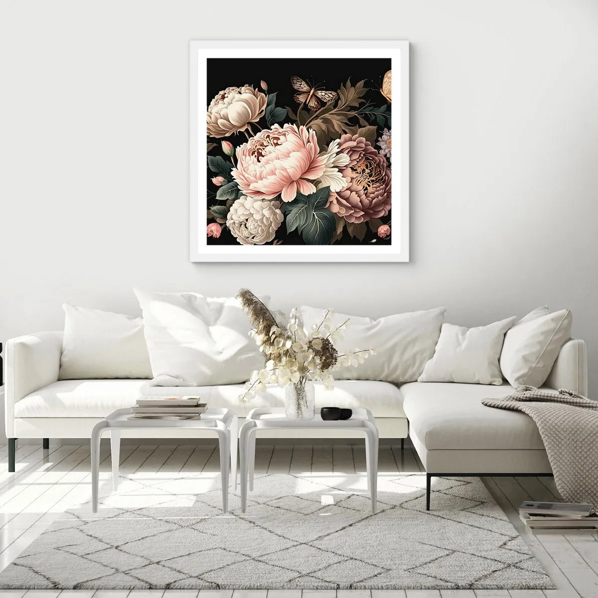 Poster in een witte lijst - In barokstijl - 60x60 cm